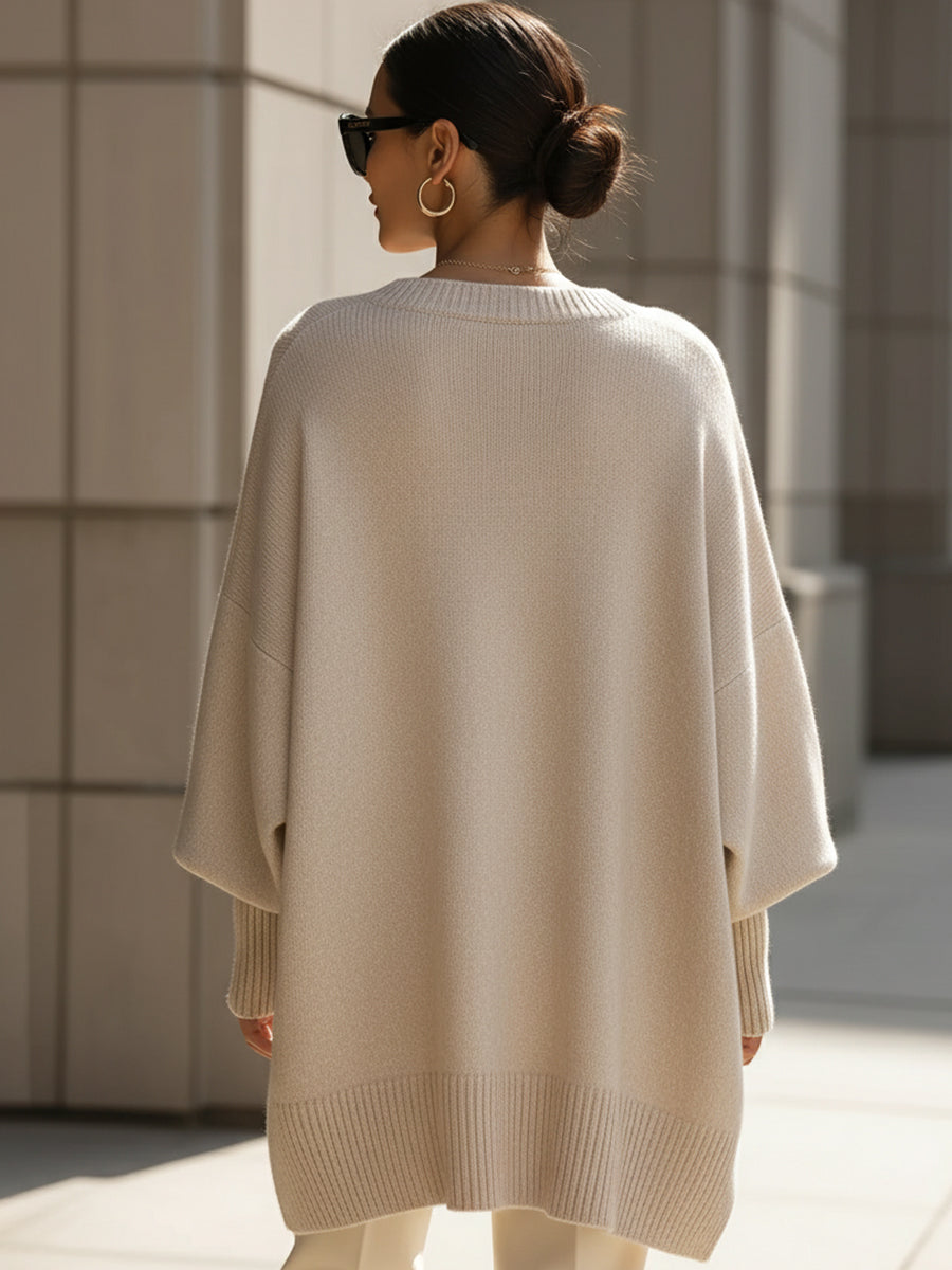 Jennifer | Oversized Draped Wide-Neck Sweater