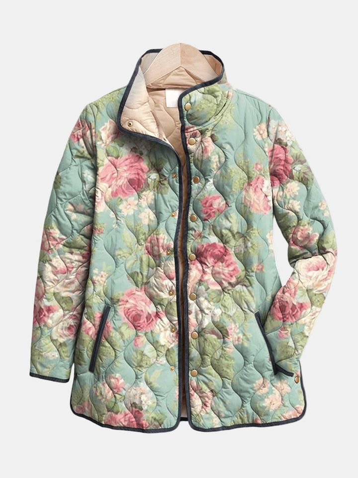 DELACROIX | Quilted Jacket with Light Antique Roses