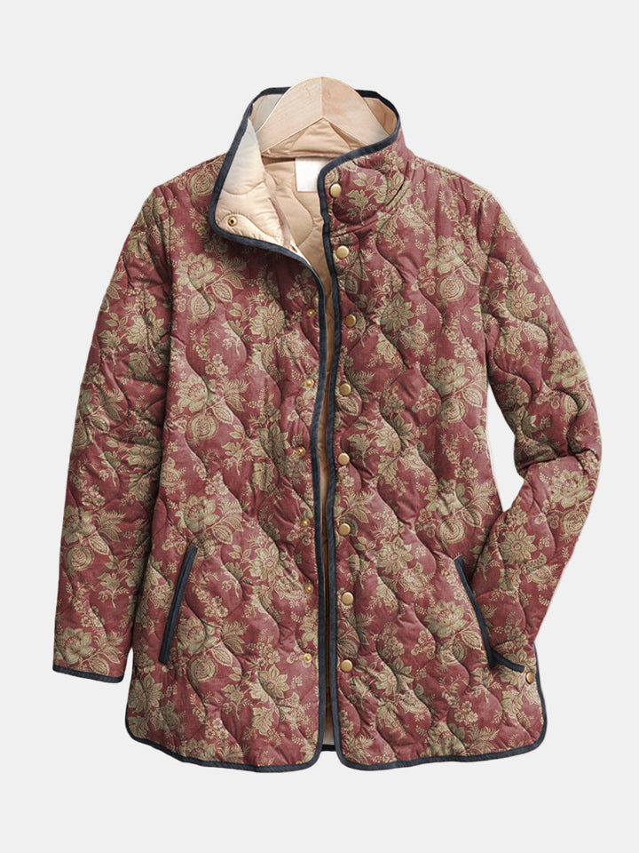 DELACROIX | Quilted Damask Plum Jacket Sophie