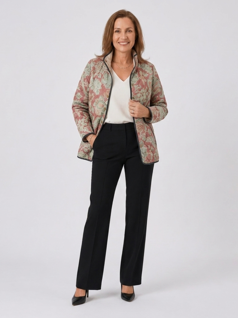 DELACROIX | Quilted Damas Jacket in Terracotta Pauline