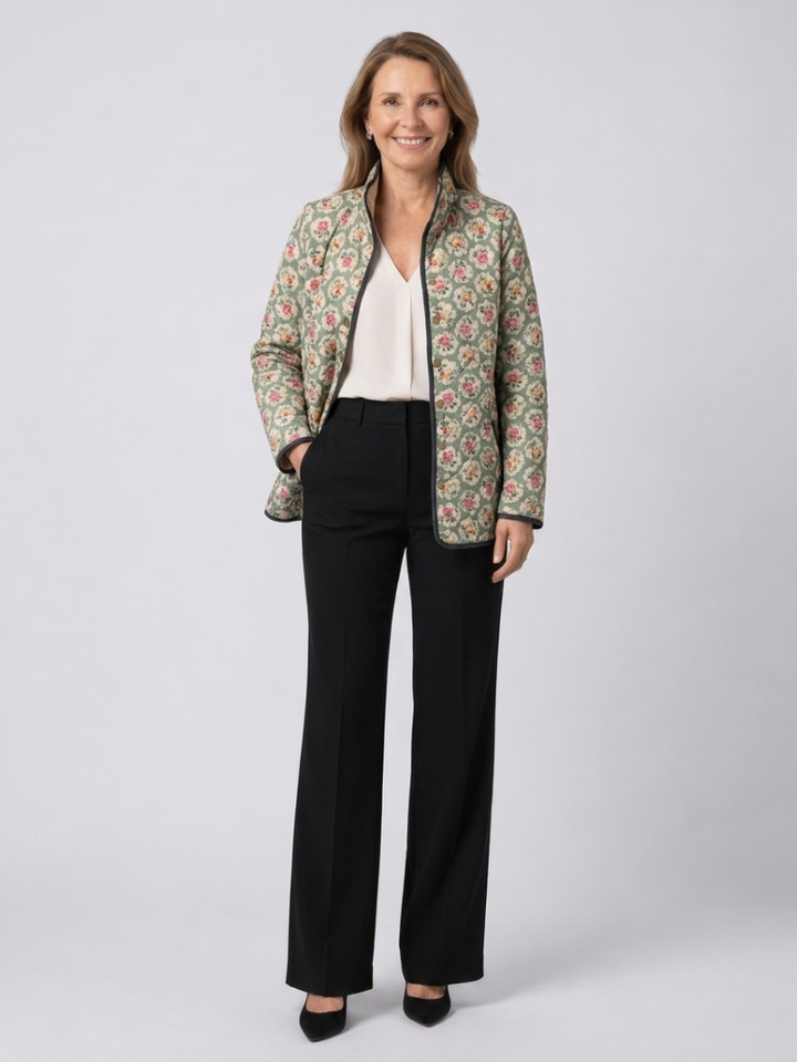 DELACROIX | Quilted Jacket with Floral Tapestry Amélie