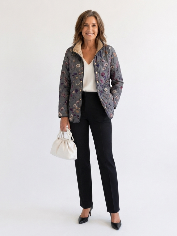 DELACROIX | Quilted Jacket with Dried Flowers Nathalie