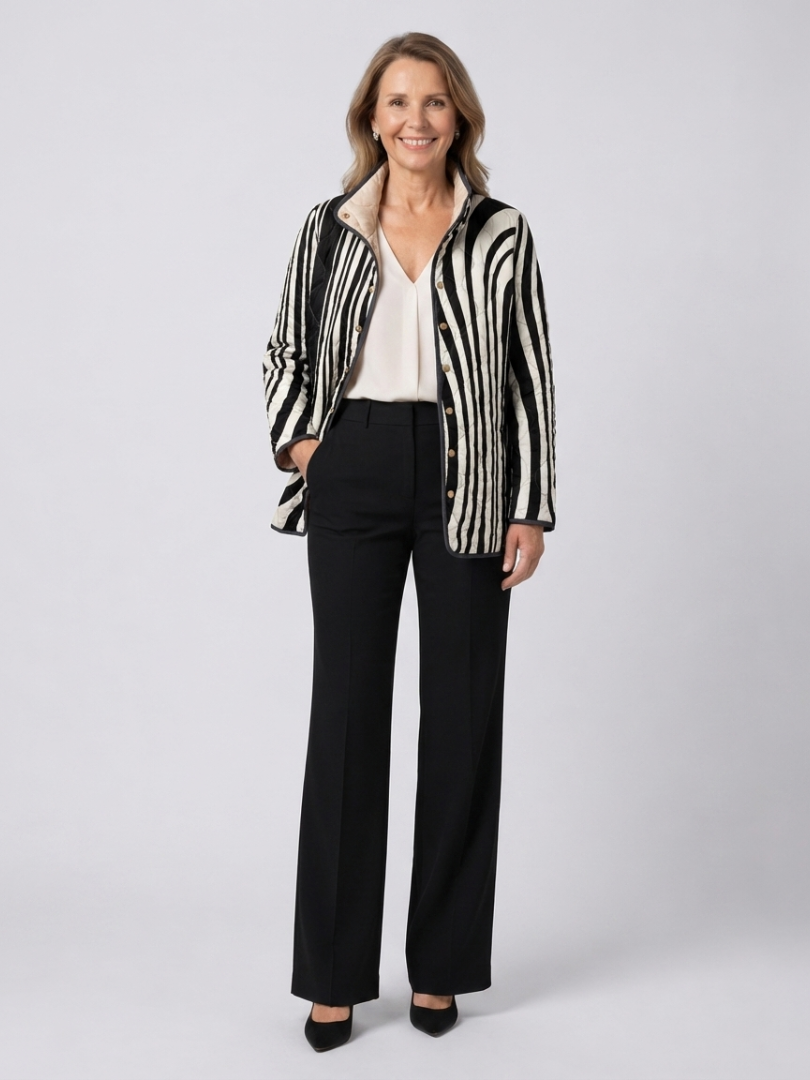 DELACROIX | Graphic Quilted Zebra Jacket Sylvie