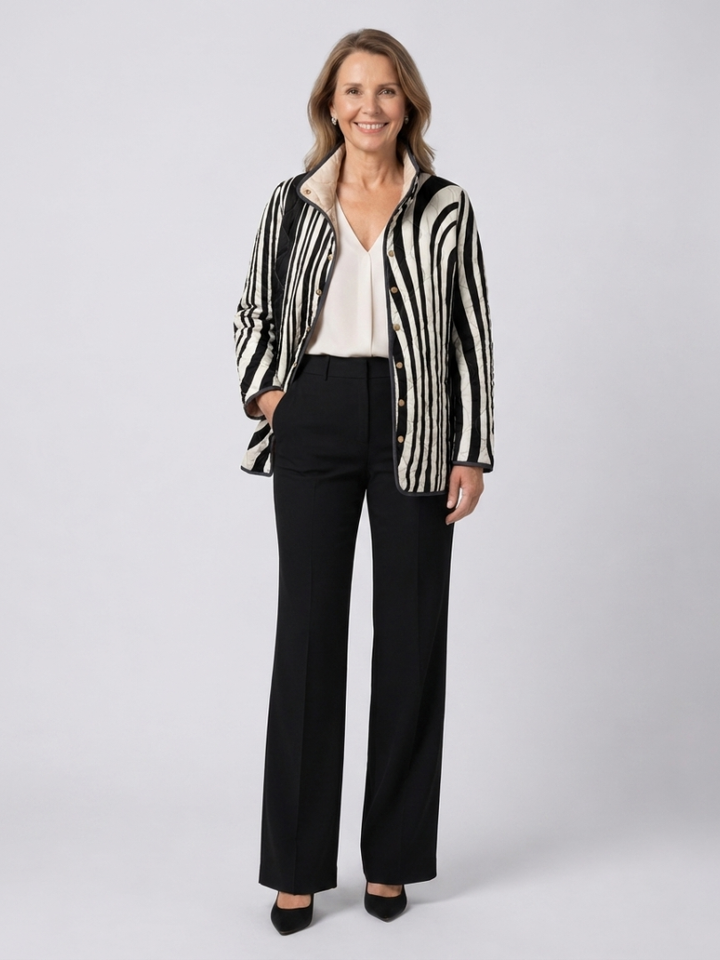 DELACROIX | Graphic Quilted Zebra Jacket Sylvie