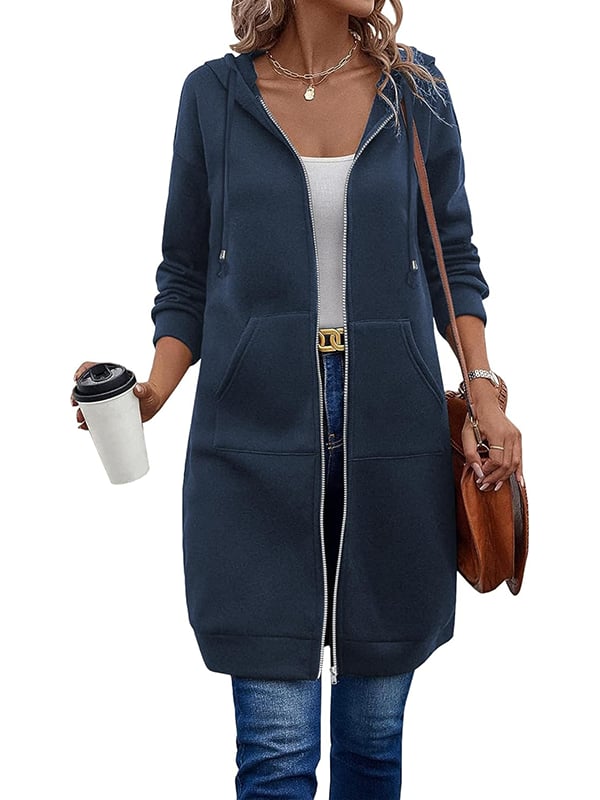 Agnes – Long Fleece Hooded Jacket