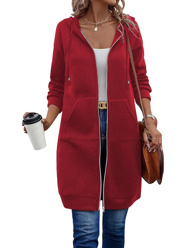 Agnes – Long Fleece Hooded Jacket