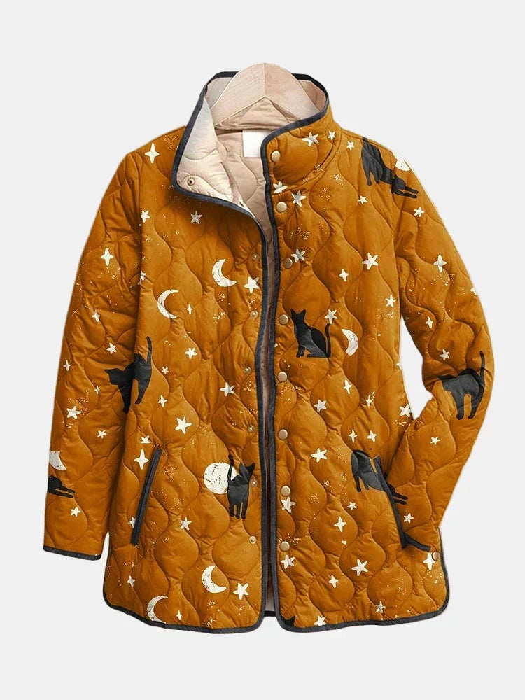 DELACROIX | Quilted Jacket with Cats and Stars Nicole