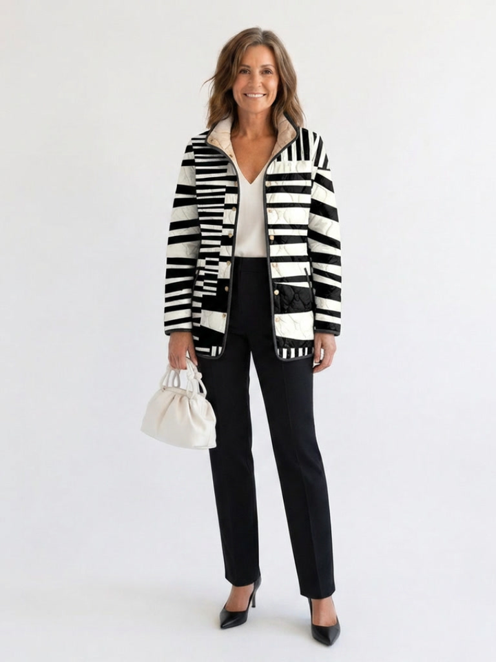 DELACROIX | Quilted Jacket with Graphic Stripes Véronique