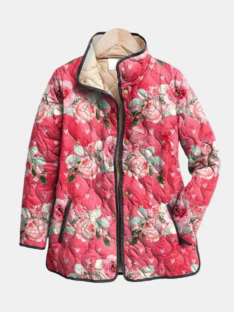 DELACROIX | Quilted Jacket Powdered Roses Christine