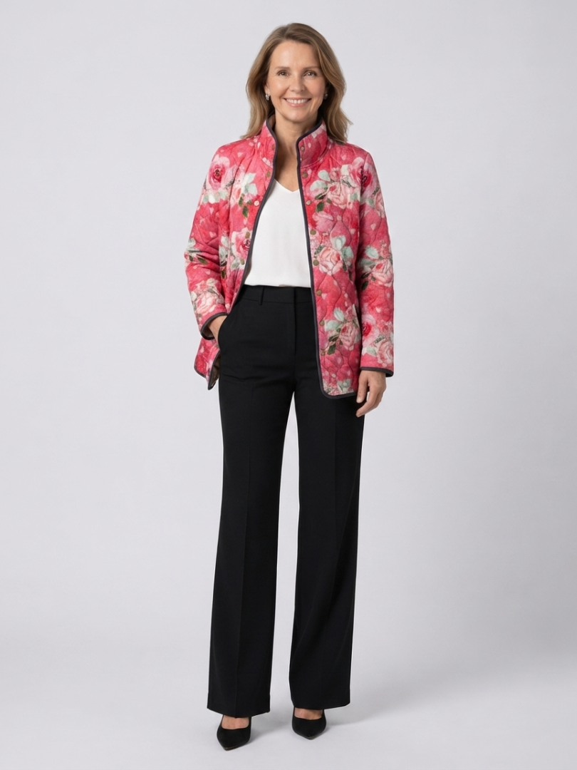 DELACROIX | Quilted Jacket Powdered Roses Christine