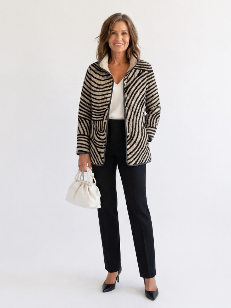 DELACROIX | Quilted Jacket with Hand-Drawn Circles Léa
