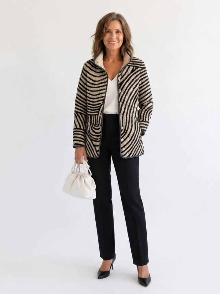 DELACROIX | Quilted Jacket with Hand-Drawn Circles Léa