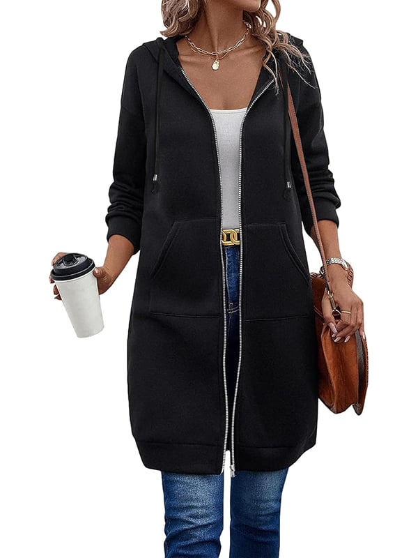 Agnes – Long Fleece Hooded Jacket