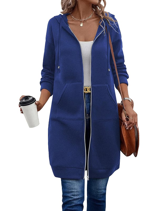 Agnes – Long Fleece Hooded Jacket