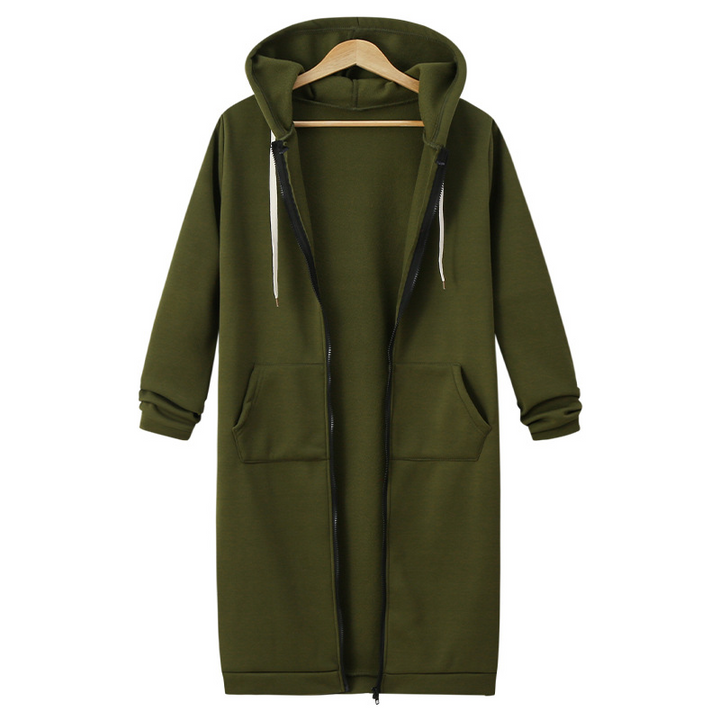 Agnes – Long Fleece Hooded Jacket