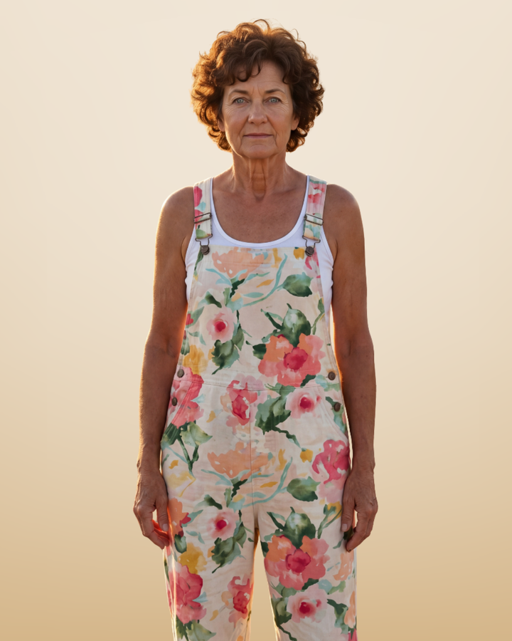 Cordelia | Floral Full-Length Jumpsuit with Relaxed Straight-Leg Fit