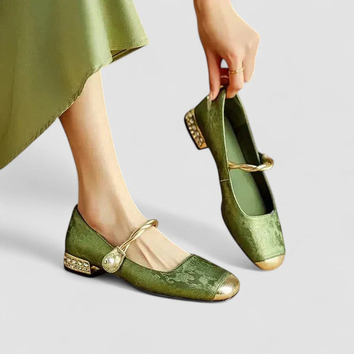 DELACROIX | Satin Babies Jewel Heel Camille
