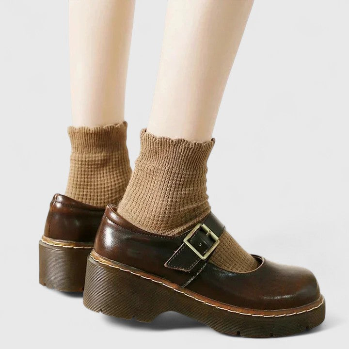 DELACROIX | Leather Platform Babies Aveline