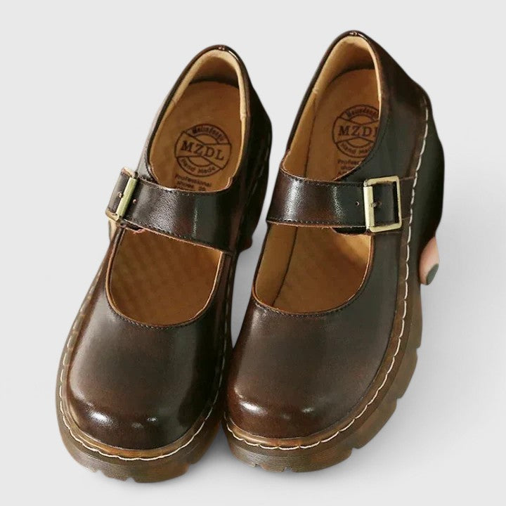 DELACROIX | Leather Platform Babies Aveline
