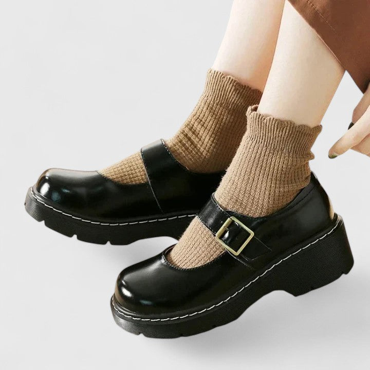 DELACROIX | Leather Platform Babies Aveline