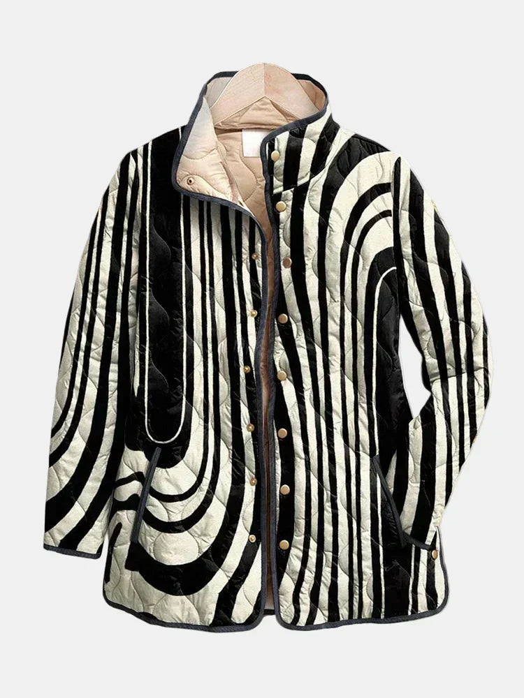 DELACROIX | Graphic Quilted Zebra Jacket Sylvie