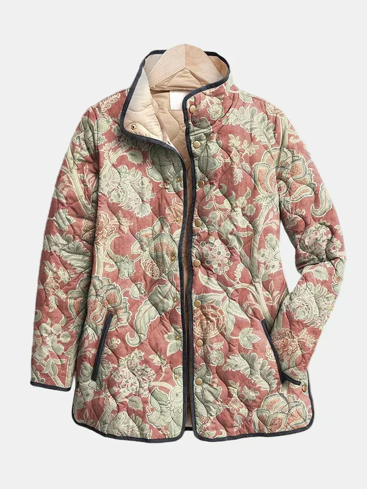 DELACROIX | Quilted Damas Jacket in Terracotta Pauline