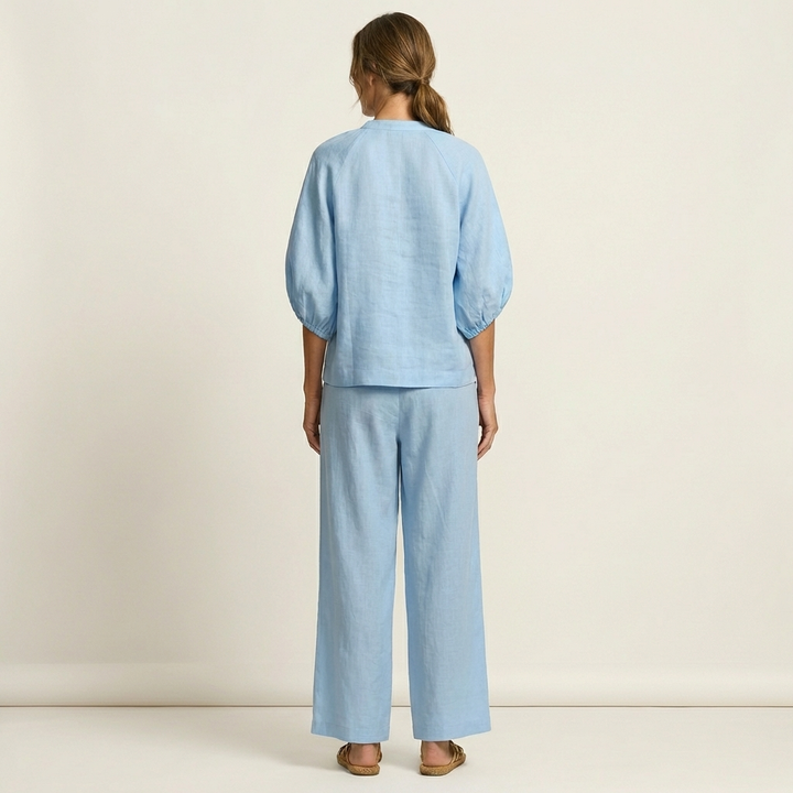 AURELIE | ZIPPER-FRONT PUFF SLEEVE SET