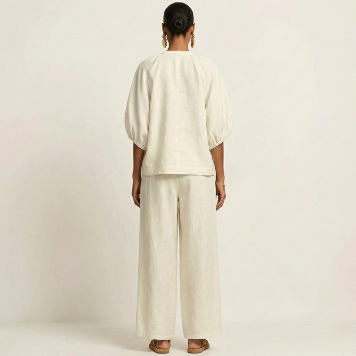 AURELIE | ZIPPER-FRONT PUFF SLEEVE SET