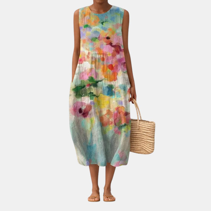 Carla™ | Elegant Multicolour Midi Dress